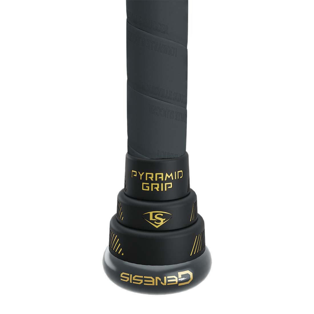 LS removable pyramid grip taper and handle close up for comfort and control