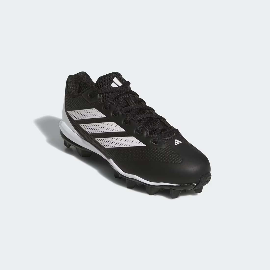 adidas Adizero Impact 2.0 Kids Molded Cleats top view on black cleats