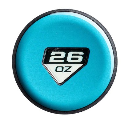 DeMarini El Mero Mero 2027 APC composite barrel close up hand-painted style graphics knob view on a 26 oz bat