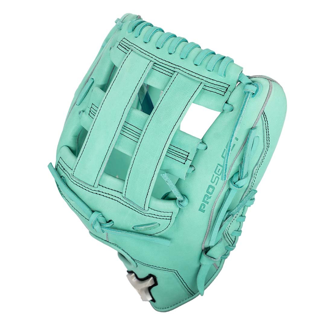 mizuno pro select 13 inch slowpitch glove teal h web steerhide leather