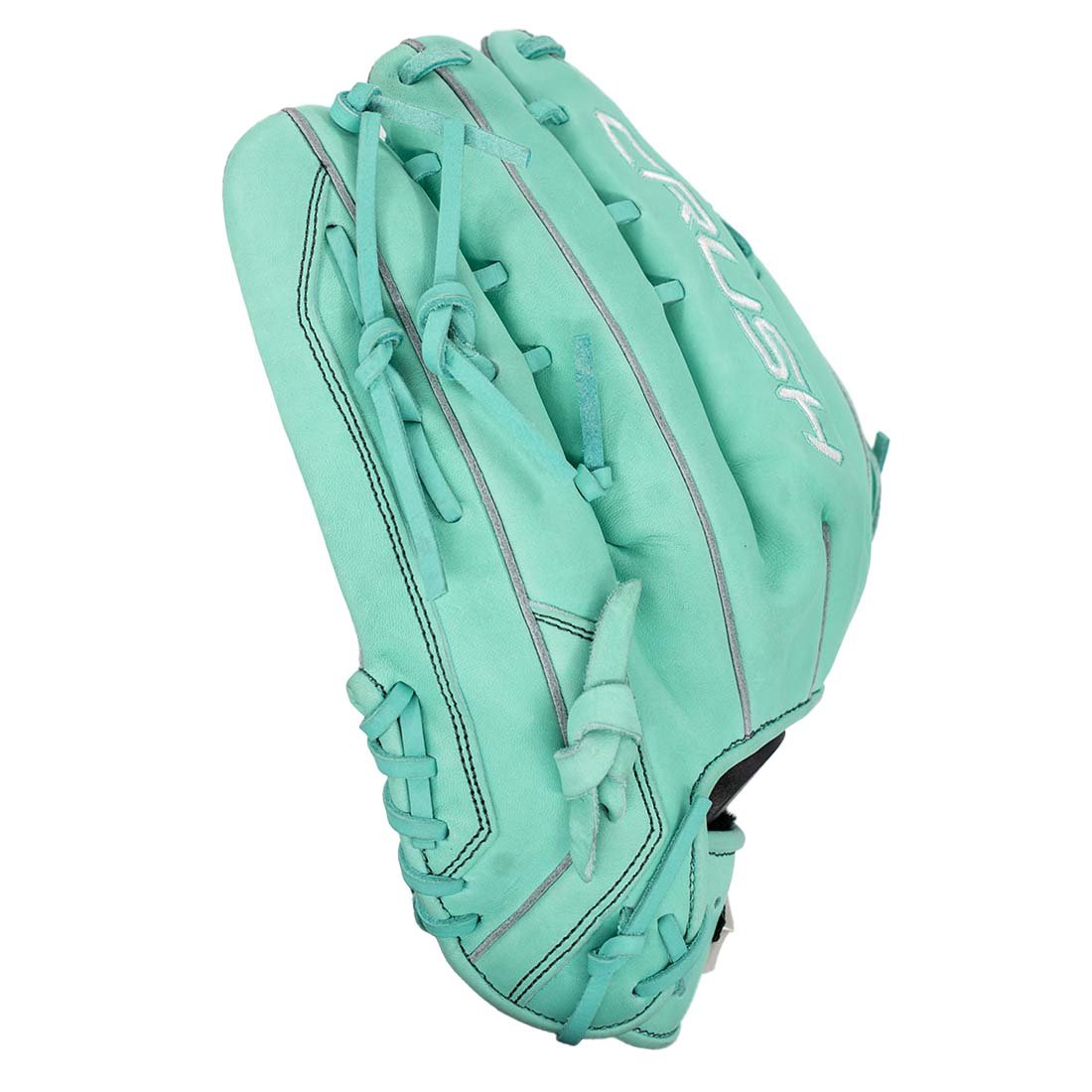 mizuno pro select 13 inch slowpitch glove teal h web steerhide leather