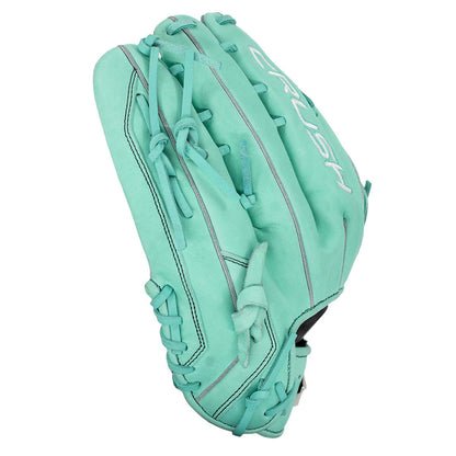 mizuno pro select 13 inch slowpitch glove teal h web steerhide leather
