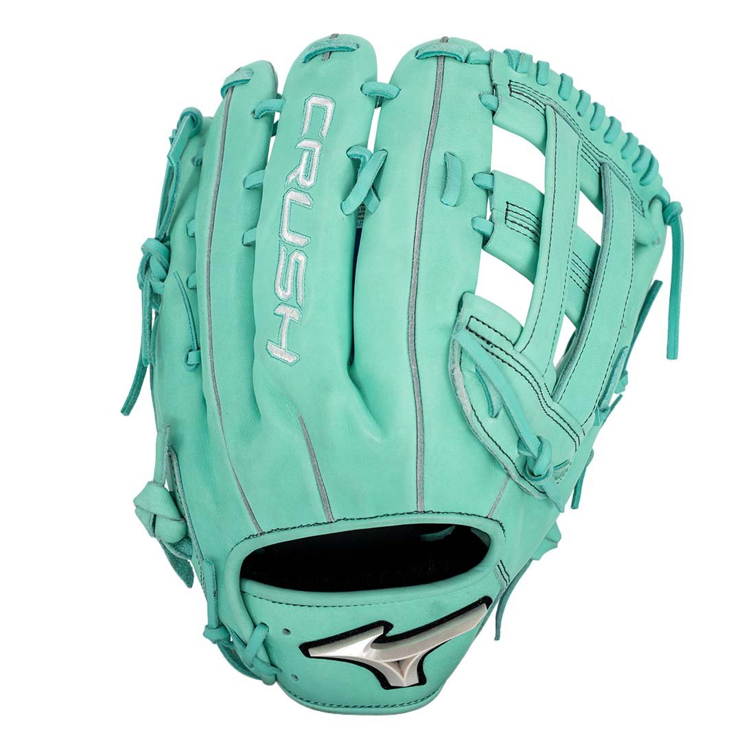 mizuno pro select 13 inch slowpitch glove teal h web steerhide leather