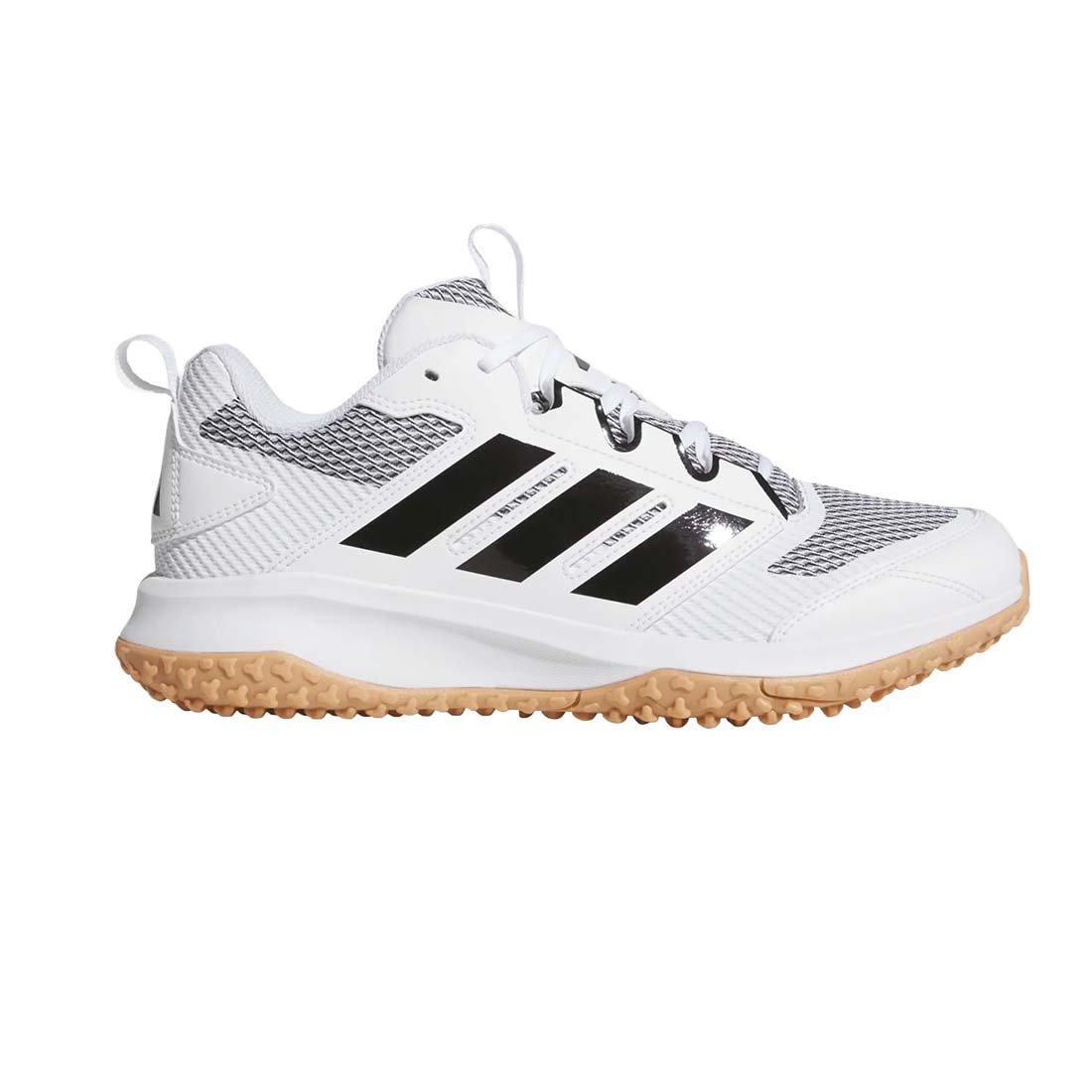 White adidas adizero dgt turf trainer baseball shoes white black gum outsole lightstrike cushioning